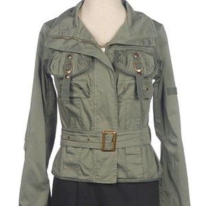 Kayla Military Crop Jacket Made In Italy Sz S